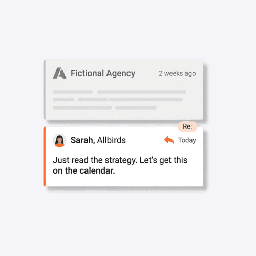 A proposal with embedded strategy document arriving at a prospect's desk